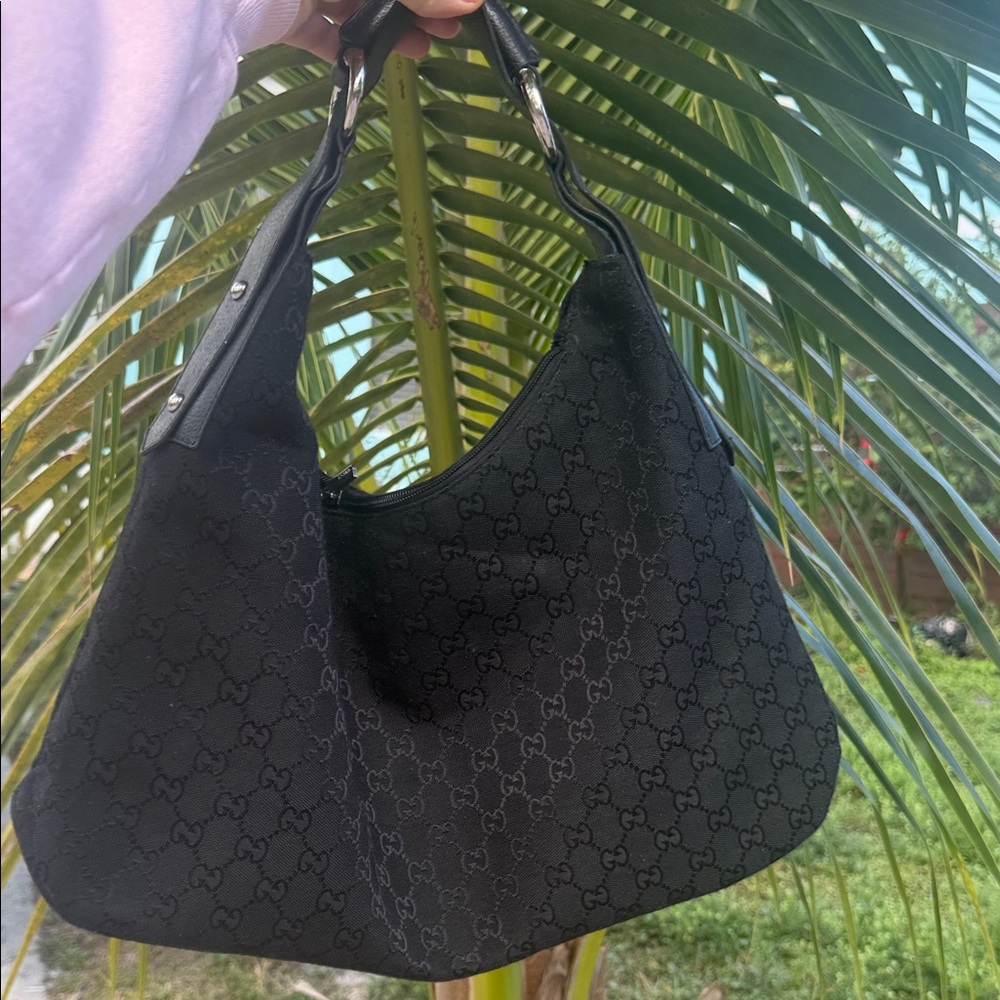 Gucci Black Monogram Shoulder Bag